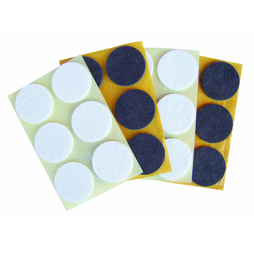 CASAMIA FELTRINO ROTONDO 34MM PEZZI 12 (COLORI ASSORTITI MARRONI E BIANCHI)