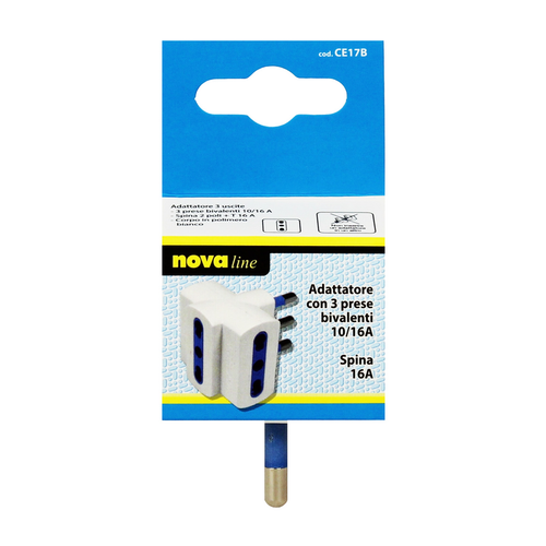 NOVALINE ADATTATORE 3 USC/3 PRESE BIV.T10/16AMP 
