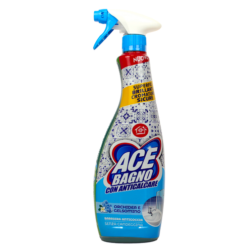 ACE SPRAY SGRASSATORE BAGNO CON ANTICALCARE SENZA CANDEGGINA ORCHIDEA e GELSOMINO 600 ML
