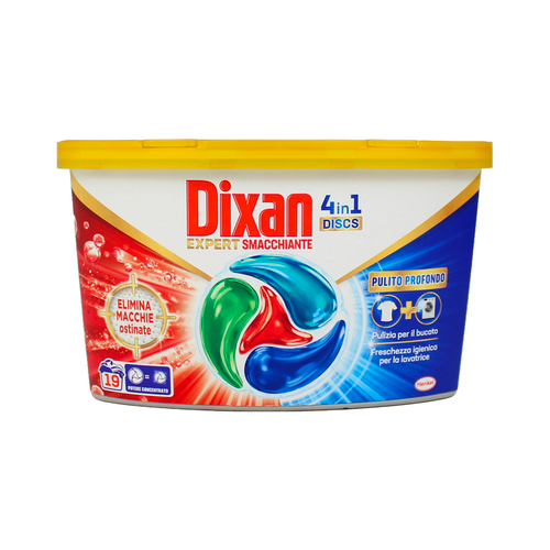 DIXAN DISCS DETERSIVO BUCATO LAVATRICE EXPERT SMACCHIANTE 4in1 19 LAVAGGI  DIXAN DISCS DETERSIVO BUCATO LAVATRICE EXPERT SMACCHIANTE 4in1 19 LAVAGGI