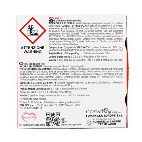 VAPE INSETTICIDA ELETTRODIFFUSORE + 10 PIASTRINE