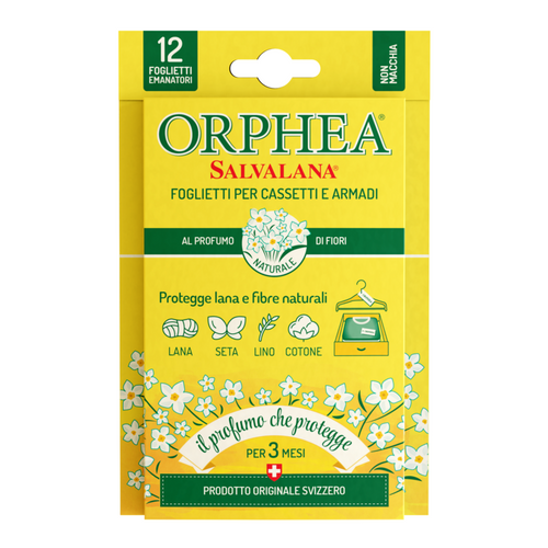 ORPHEA SALVALANA ANTI TARME FOGLIETTI EMANATORI FIORI 12 PZ