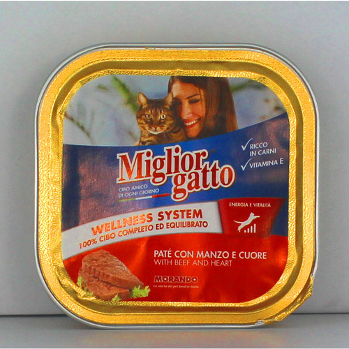 MIGLIOR GATTO PATE' MANZOeCUORE VASCHETTA 100 GRAMMI