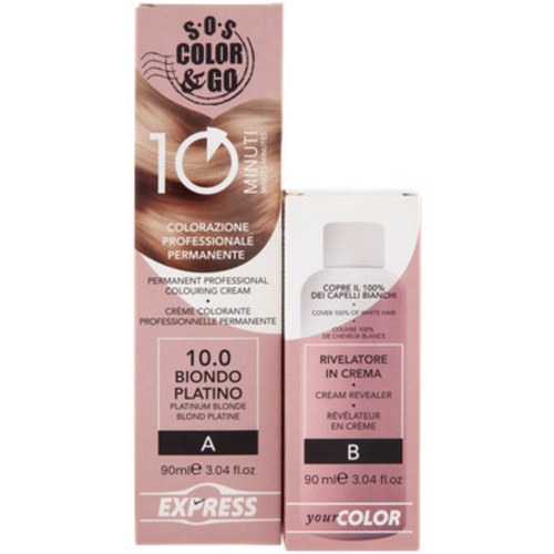 S.O.S.COLOR&GO COLORAZIONE PROFESSIONALE PERMANENTE 10 MINUTI DUO SET CREMA 90 ML + RIVELATORE IN CREMA 90 ML 10.0 BIONDO PLATINO
