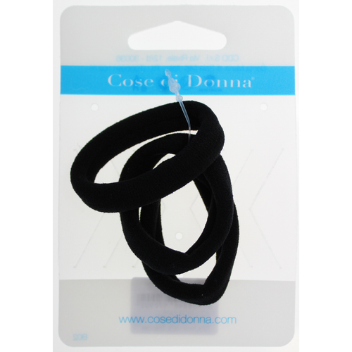 COSE DI DONNA ELASTICO NERO PER CAPELLI 3 PEZZI