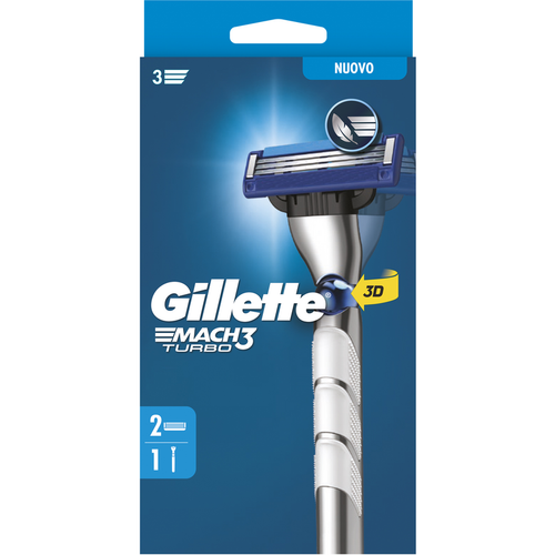GILLETTE MACH3 RASOIO TURBO + 2 RICARICHE