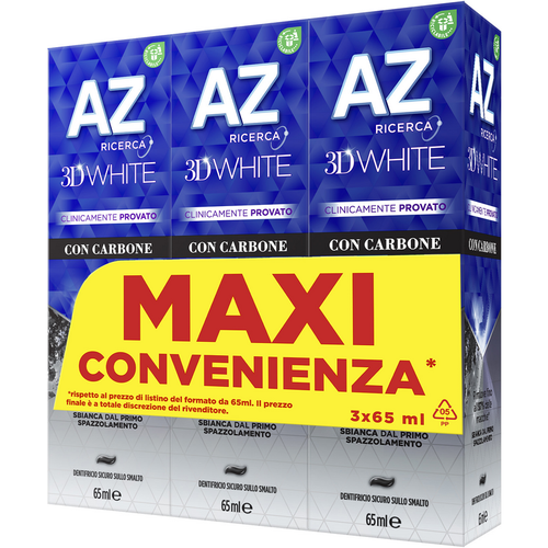 AZ 3D WHITE CON CARBONE 3 PEZZI DA 65 ML