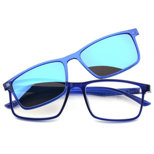 EL CHARRO OCCHIALI DA LETTURA BLU +2,00 + CLIP-ON MAGNETICO LENTI BLU SPECCHIO 