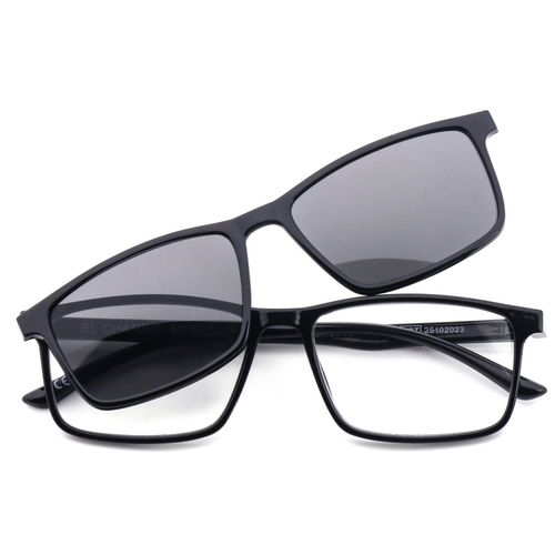 EL CHARRO OCCHIALI DA LETTURA NERO +1,00 + CLIP-ON MAGNETICO LENTI GRIGIE 