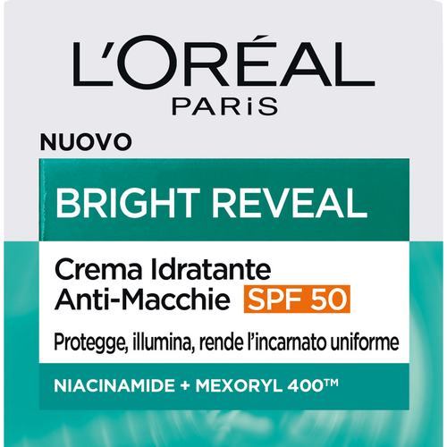 L'OREAL BRIGHT REVEAL CREMA IDRATANTE ANTI MACCHIE NIACINAMIDE SPF50+ 50 ML L'OREAL BRIGHT REVEAL CREMA IDRATANTE ANTI MACCHIE NIACINAMIDE SPF50+ 50 ML