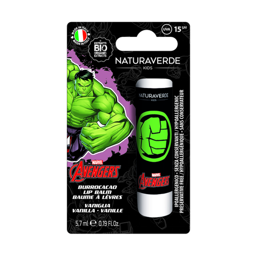 NATURAVERDE BIO KIDS AVENGERS BURROCACAO VANIGLIA SPF15 5,7 ML NATURAVERDE BIO KIDS AVENGERS BURROCACAO VANIGLIA SPF15 5,7 ML