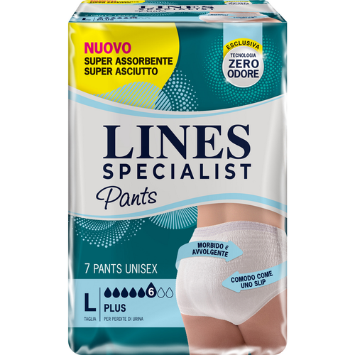 LINES SPECIALIST PANTS PLUS 7 PZ TAGLIA L - DISPOSITIVO MEDICO  CE CLASSE 1