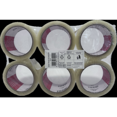 NASTRO ADESIVO TRASPARENTE MM.50x66 MT. 6 ROTOLI NASTRO ADESIVO TRASPARENTE MM.50x66 MT. 6 ROTOLI