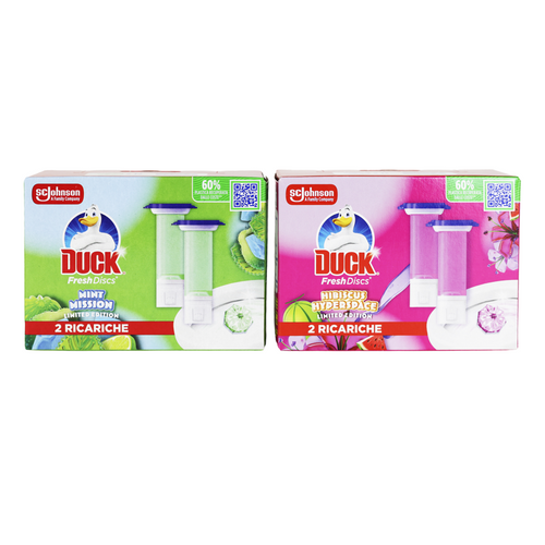 DUCK FRESH DISCS GEL WC 2 RICARICHE ASSORTITE: GARDEN ESCAPE - TROPICAL ADVENTURE