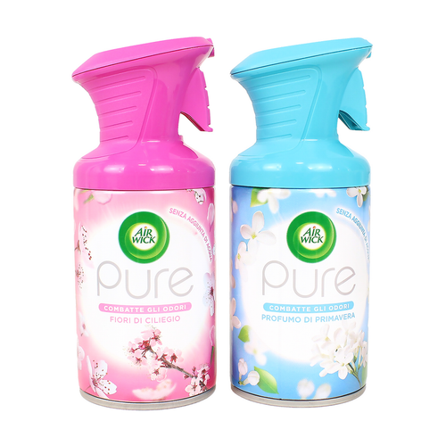 AIRWICK DEODORANTE AMBIENTE PURE SPRAY 250 ML CASSA MISTA 6 PEZZI:3 DEO PROFUMO DI PRIMAVERA - 3 DEO FIORI DI CILIEGIO 
