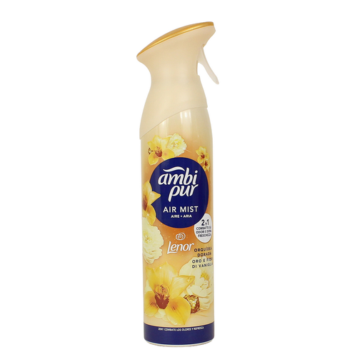 AMBIPUR AIR DEOORANTE 2in1 COMBATTE GLI ODORI E DONA FRESCHEZZA ORO E FIORI DI VANIGLIA SPRAY 185 ML