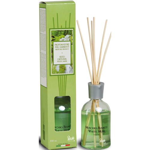PETALI PROFUMATORE PER AMBIENTI DIFFUSORE CON BASTONCINI FRAGRANZA MUSCHIO BIANCO 100 ML