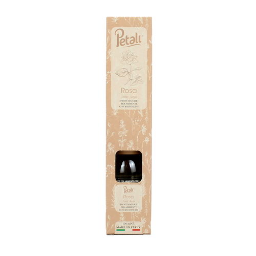 PETALI PROFUMATORE PER AMBIENTI DIFFUSORE CON BASTONCINI FRAGRANZA ROSA 100 ML