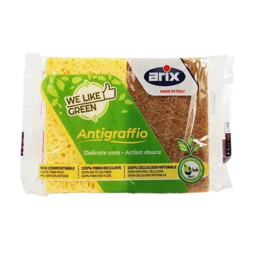 ARIX SPUGNA ABRASIVA WE LIKE GREEN ANTIGRAFFIO 2 PEZZI