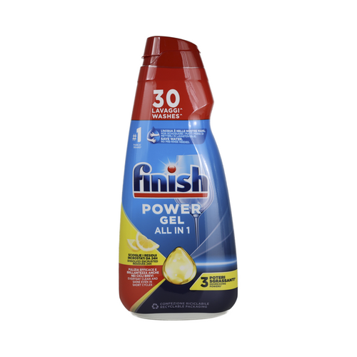 FINISH GEL PER LAVASTOVIGLIE POWER CONCENTRATO ALL IN 1 LIMONE 30 LAVAGGI 600 ML