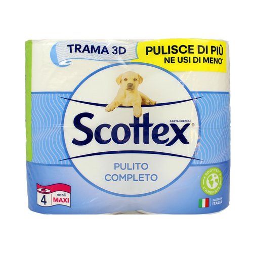 SCOTTEX CARTA IGIENICA PULITO COMPLETO 4 ROTOLONI MAXI SCOTTEX CARTA IGIENICA PULITO COMPLETO 4 ROTOLONI MAXI