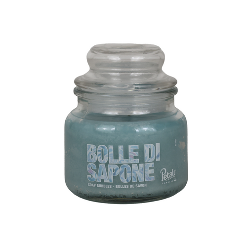 PETALI CANDELA PROFUMATA BOLLE DI SAPONE 25H ZUCCHERIERA PICCOLA