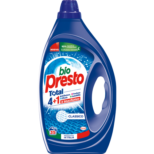 BIO PRESTO DETERSIVO LIQUIDO BUCATO LAVATRICE CLASSICO 35 LAVAGGI