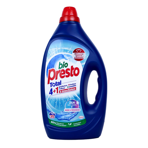 BIO PRESTO DETERSIVO LIQUIDO BUCATO LAVATRICE IGIENE 35 LAVAGGI