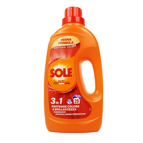 SOLE DETERSIVO LIQUIDO BUCATO LAVATRICE PROTEGGI COLORE 29 LAVAGGI LT 1,305