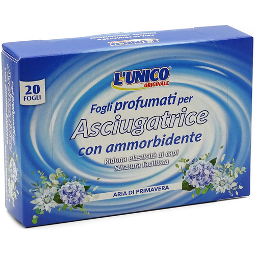 L'UNICO ORIGINALE 20 FOGLI PROFUMATI ARIA DI PRIMAVERA PER ASCIUGATRICE CON AMMORBIDENTE