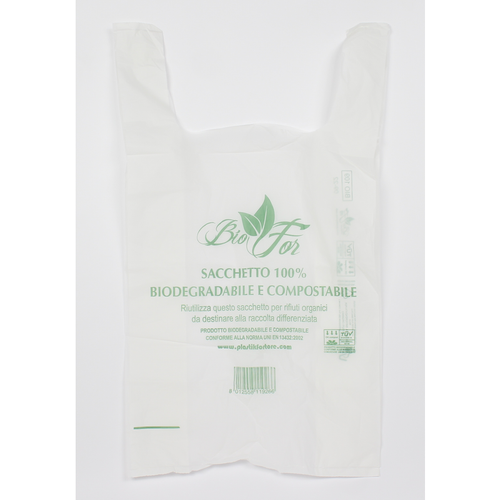 SHOPPER BIO FOR 100% BIODEGRADABILE COMPOSTABILE CM 27x14+50 500 PZ