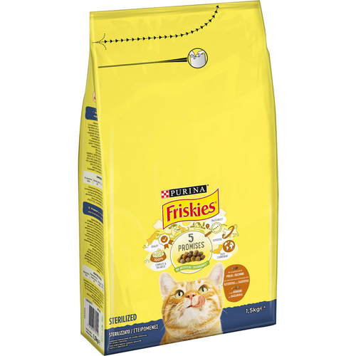 FRISKIES GATTO STERILIZED CROCCANTINI POLLO e TACCHINO SACCO KG 1,5 