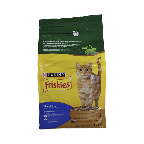 FRISKIES GATTO STERILIZED CROCCANTINI POLLO e TACCHINO SACCO KG 1,5 