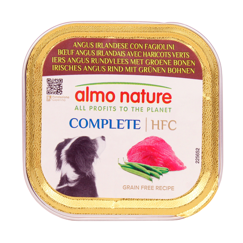 ALMO NATURE COMPLETE HFC CANE VASCHETTA ANGUS IRLANDESE CON FAGIOLINI 85 GRAMMI