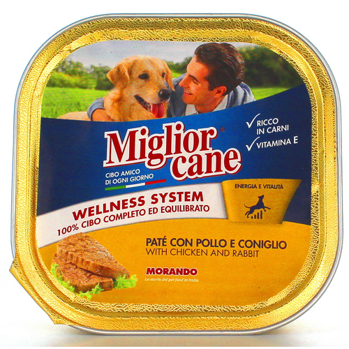 MIGLIOR CANE PATE' CONIGLIOePOLLO VASCHETTA 300 GRAMMI 