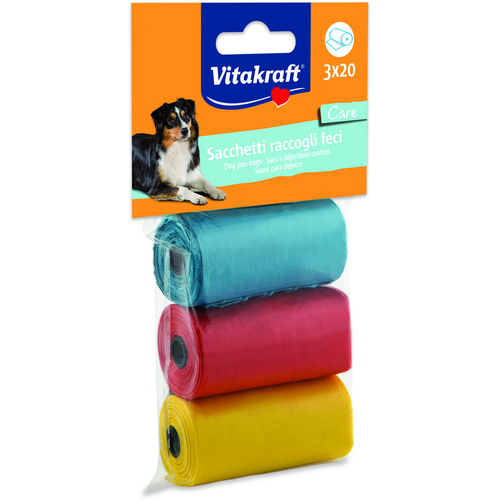 VITAKRAFT DOG SACCHETTI RACCOGLI FECI 3 ROTOLI DA 20 SACCHETTI VITAKRAFT DOG SACCHETTI RACCOGLI FECI 3 ROTOLI DA 20 SACCHETTI