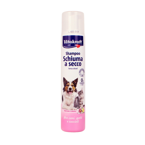 VITAKRAFT SHAMPOO SCHUMA A SECCO PER CANI - GATTI - CUCCIOLI PROFUMO FLOREALE 200 ML VITAKRAFT SHAMPOO SCHUMA A SECCO PER CANI - GATTI - CUCCIOLI PROFUMO FLOREALE 200 ML