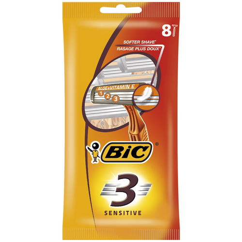 BIC RASOIO SENSITIVE 3 LAME USA & GETTA 8 PEZZI