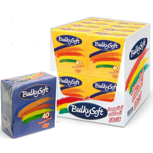 BULKYSOFT BOX TOVAGLIOLI 38x38 COLORE BLU 2 VELI 40 PZ TRAMA IN TESSUTO BULKYSOFT BOX TOVAGLIOLI 38x38 COLORE BLU 2 VELI 40 PZ TRAMA IN TESSUTO