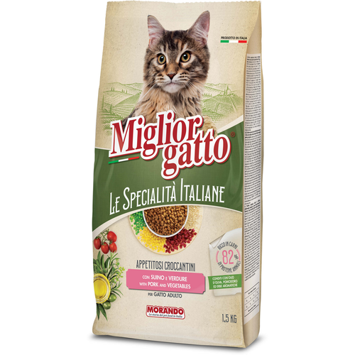 MIGLIOR GATTO LE SPECIALITA' ITALIANE CROCCANTINI SUINO - VERDURE SACCHO 1,5 KG