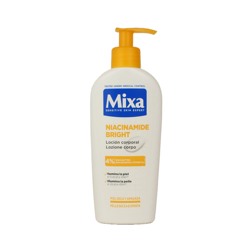 MIXA BODY NIACINAMIDE BRIGHT CREMA ANTI MACCHIE PELLE SECCA e SPENTA PUMP 250 ML  
