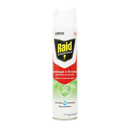 RAID INSETTICIDA ESSENTIALS SCARAFAGGI & FORMICHE SPRAY 400 ML