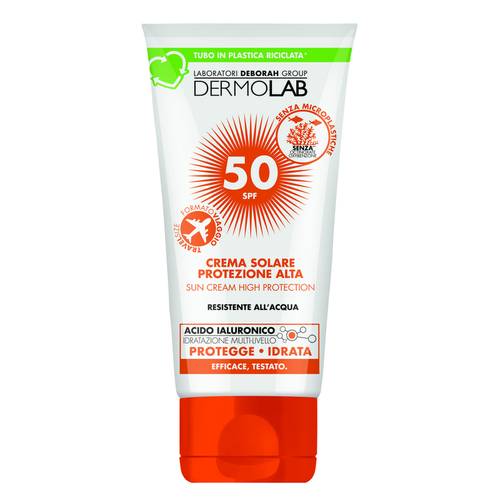 DERMOLAB CREMA SOLARE CORPO E VISO PROTEZIONE ALTA SPF 50 RESISTENTE ALL'ACQUA FORMATO VIAGGIO 50 ML
