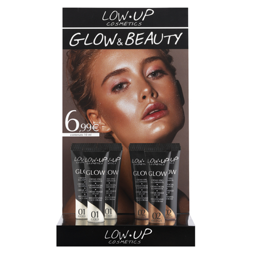 LOW UP COSMETICS GLOW CREMA VISO ILLUMINANTE ESPOSITORE 24 PEZZI MISTI