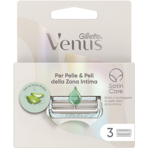 GILLETTE VENUS RICAMBI PER PELLE E PELI ZONA INTIMA 3 PEZZI