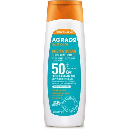 AGRADO SOLAR CREMA SPF50+ PELLI SENSIBILI CON VITMINA E RESISTENTE ALL'ACQUA 400 ML