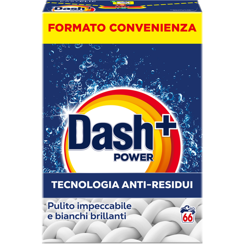 DASH POWER DETERSIVO POLVERE BUCATO LAVATRICE FUSTO 66 MISURINI