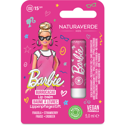 NATURAVERDE KIDS BARBIE BURROCACAO SPF15 FRAGOLA 5 ML  NATURAVERDE KIDS BARBIE BURROCACAO SPF15 FRAGOLA 5 ML
