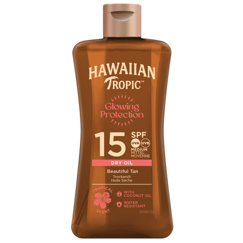 HAWAIIAN TROPIC GLOWING PROTECTION DRY OIL WATER RESISTENT SPF 15 CON OLIO DI COCCO 100 ML