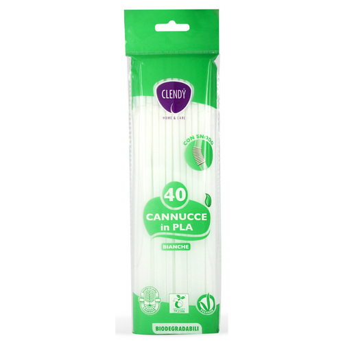 CLENDY HOME&CARE CANNUCCE DI PLASTICA BIANCHE CON SNODO BUSTA 40 PEZZI